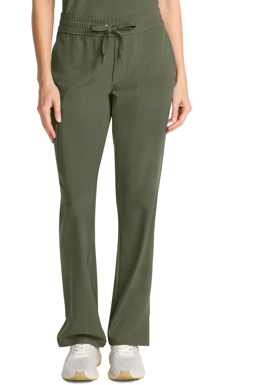 Women's Mid Rise Drawstring Straight Leg - Olive
